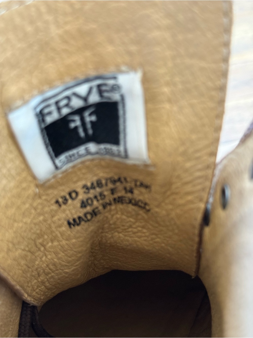 FRYE AND CO. Cognac Brown Leather Lace-Up Cap-Toe Boots - Picture 5 of 5